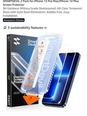 Tempered Glass I phone 14plus/13pro max screen protector 2 pack